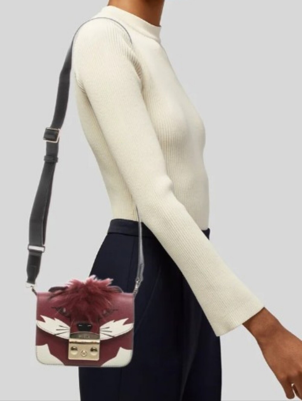FURLA- Metropolitan Jungle Fox 🦊 Crossbody Bag 🤎 - Picture 2 of 9
